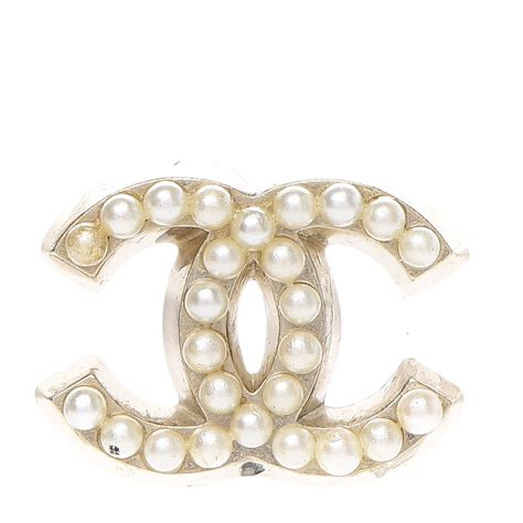 Speld & broche parel Chanel goud in Parel 